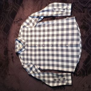 7 DIAMONDS Gray & White Flannel Shirt